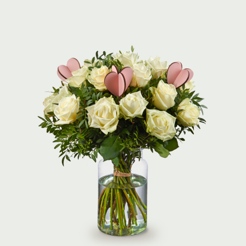 Bouquet d'amour Roos blanc