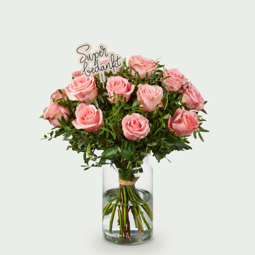 Bouquet de remerciement Roos rose