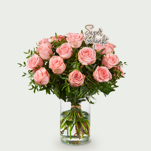Bouquet de remerciement Roos rose grand
