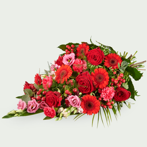 Bouquet funéraire Intense rouge - grand