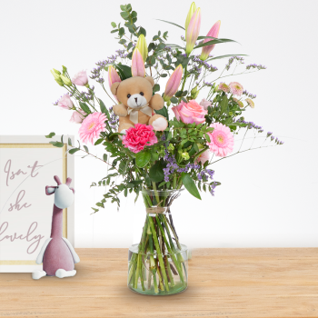 Bouquet Sophie avec un ourson