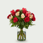 Bouquet Roos rouge-rose love moyen