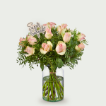 Bedanktboeket Roos roze middel