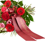 Bouquet funéraire Intense rouge